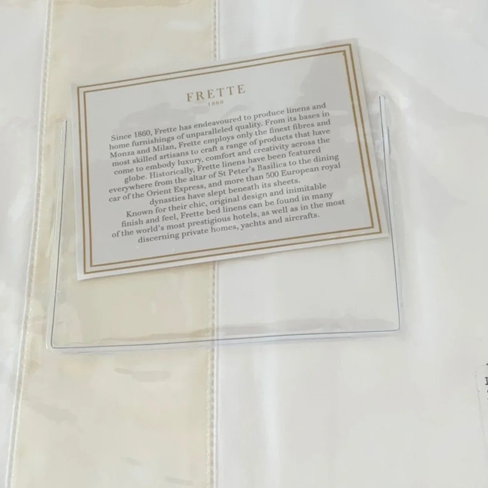 NEW FRETTE KING DUVET COVER IVORY AND WHITE BIANCO/ TOFFEE